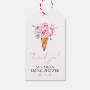 Pink Floral Shes Been Scooped Up Bridal Shower Gift Tags