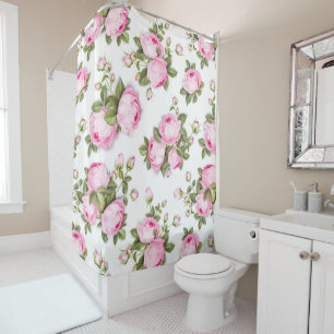   Pink Floral   Shower Curtain