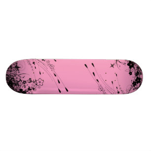 pink floral skateboard