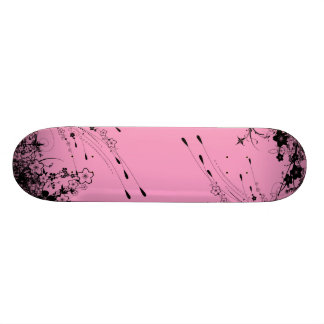 pink floral skateboard