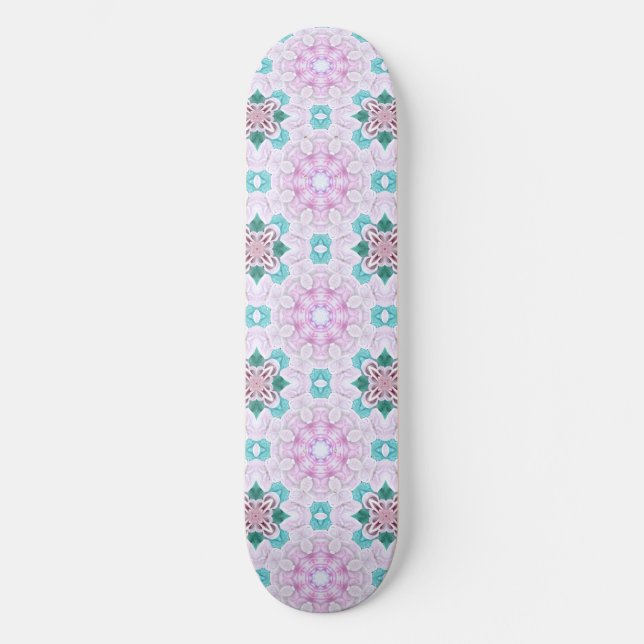 PINK FLORAL  SKATEBOARD (Front)