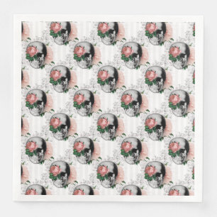 Pink Floral Skull Series Design 2  Napkin