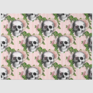Pink Floral Skull Series Design 4 Tissue Paper