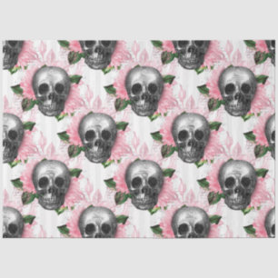 Pink Floral Skull Series Design 6 Tissue Paper