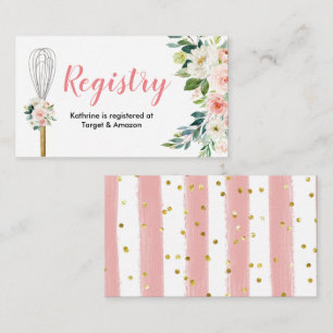 Pink Floral Soon to be Whisked Away Registry Enclosure Card