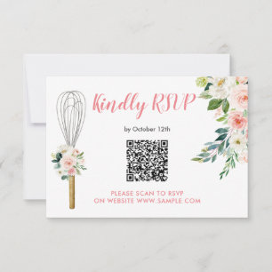 Pink Floral Soon to be Whisked Away Rsvp Card