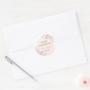 Pink Floral Spanish Baby Shower Girl Classic Round Sticker