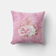 pink floral sparkle pillow