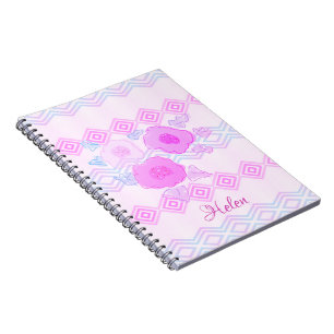 Pink Floral Spiral Notebook