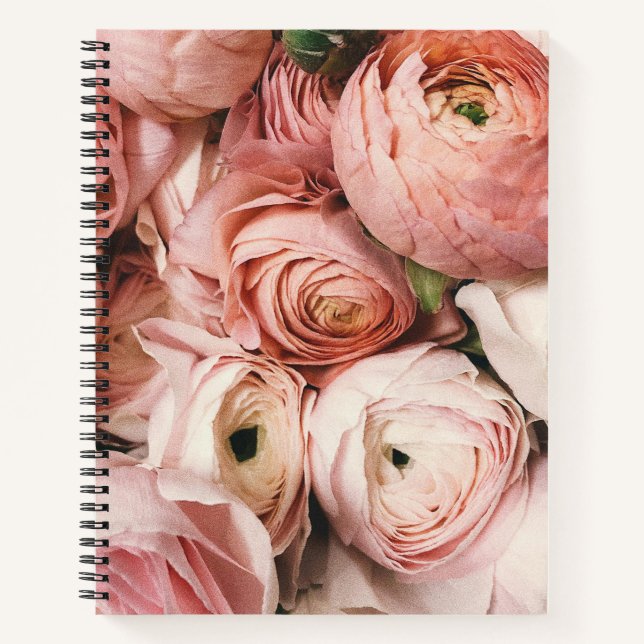 Pink Floral Spiral Notebook (Front)