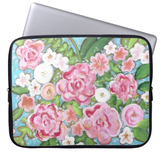 Pink Floral Spring Blooms Laptop Sleeve