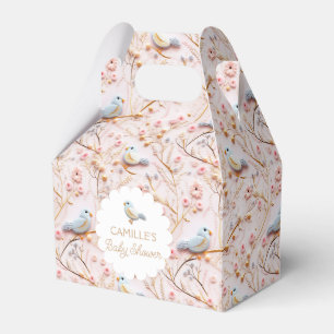 Pink Floral Spring Girl Baby Shower Favour Box