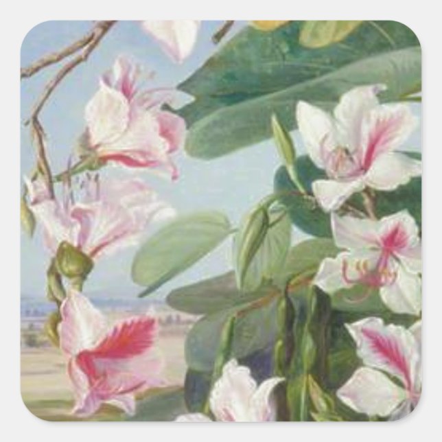 Pink Floral Spring Party Shower Peace Love Destiny Square Sticker (Front)