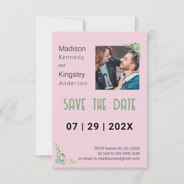 Pink Floral Spring Save the Date Photo (Front)