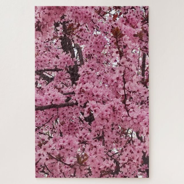 Pink Floral Spring Time Tree Jigsaw Puzzle (Vertical)