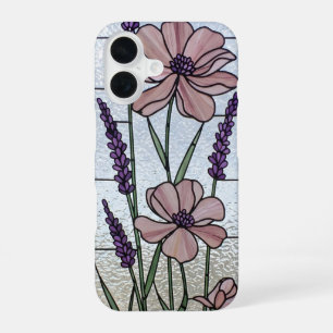 Pink Floral Stained Glass Illusion iPhone 16 Case