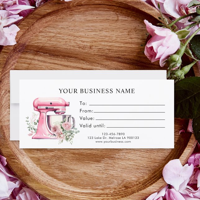 Pink Floral Stand Mixer Bakery Gift Certificate (Creator Uploaded)