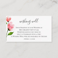 Pink Floral Stem Wedding Wishing Well