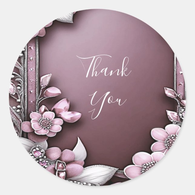 Pink Floral Sticker (Front)
