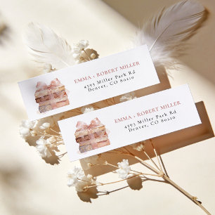 Pink Floral Storybook Baby Shower Return Address