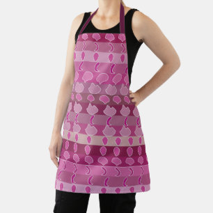 Pink Floral Stripe  Apron