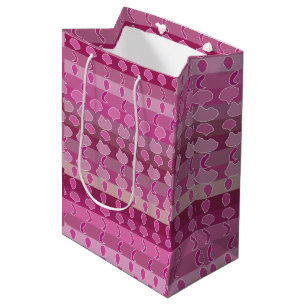 Pink Floral Stripe Medium Gift Bag