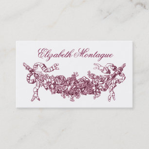 Pink Floral Swag Vintage Business or Calling Card