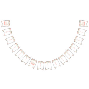 Pink Floral Swan Princess Happy Birthday Bunting 