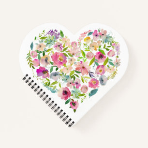Pink Floral Sweet Heart Small Girls Love Notebook