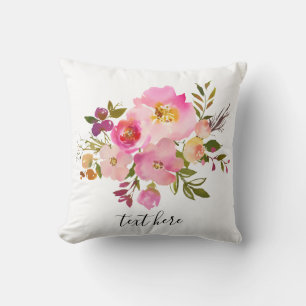 pink floral, sweet, Romantic Watercolor Flower, Cushion