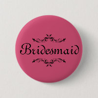 Pink Floral Swirl Border Bridesmaid