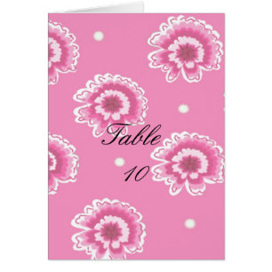 Pink Floral Table Seating Card