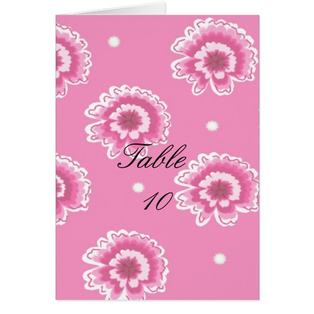 Pink Floral Table Seating Card (Front)