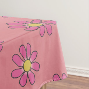 Pink floral tablecloth