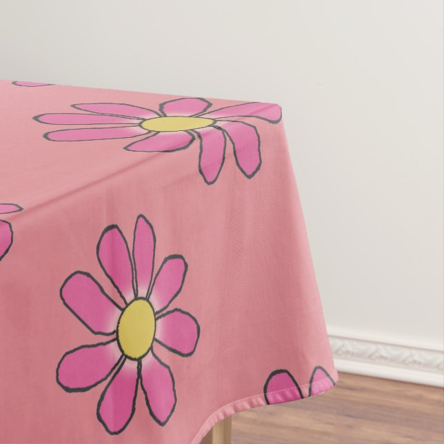 Pink floral tablecloth (In Situ)