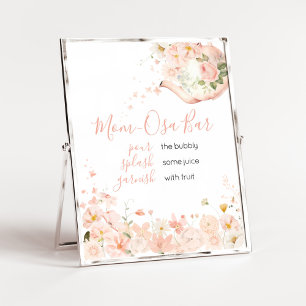Pink Floral Tea for Two Baby Shower Mum Osa Bar Poster
