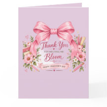 Pink Floral Teacher’s Day Greeting Card