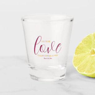 Pink Floral Theme Bridal Shower Shot Glass