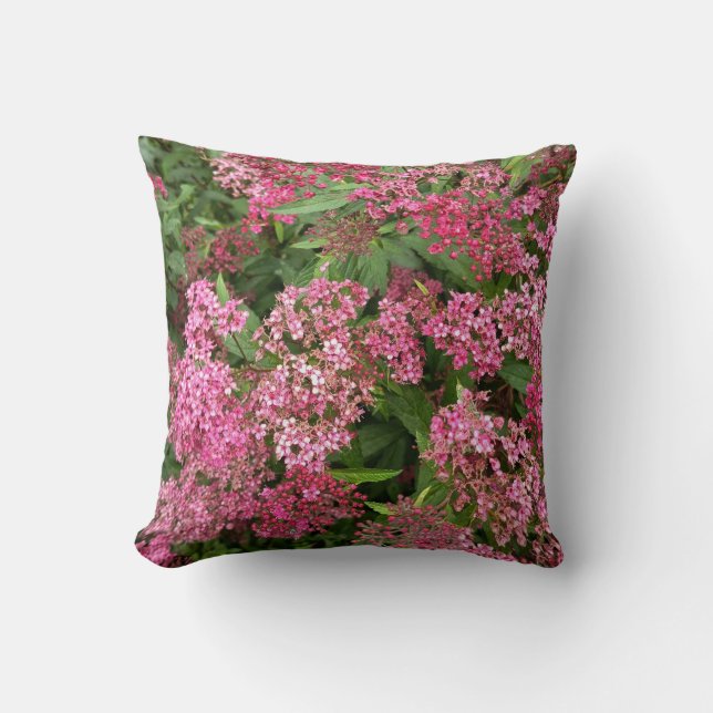 Pink Floral Throw Pillow (Front)