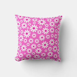Pink Floral Throw Pillow
