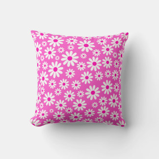 Pink Floral Throw Pillow