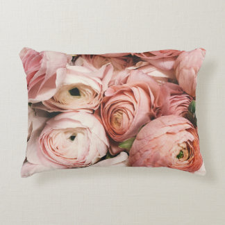 Pink Floral Throw Pillow