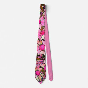 Pink Floral Tie