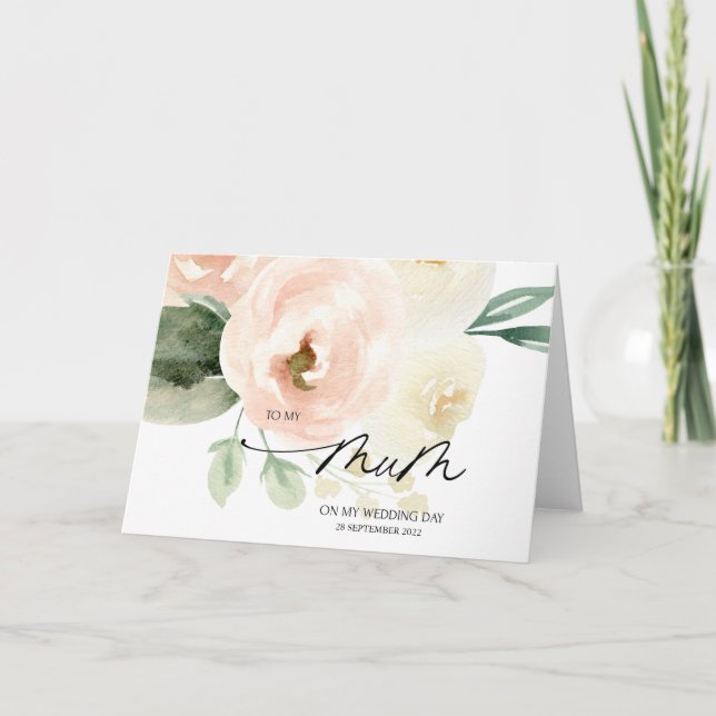 Pink Floral To My Mum Wedding Day Gift from Bride Card (Front)