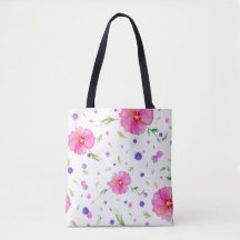 Pink Floral Tote Bag for Mom – Watercolour Design