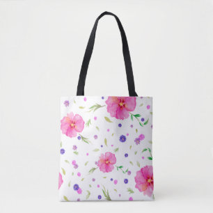 Pink Floral Tote Bag for Mom – Watercolour Design