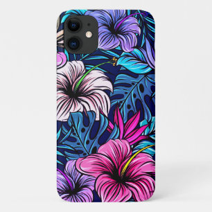 Pink Floral Tropical Hibiscus Flower iPhone 11 Case