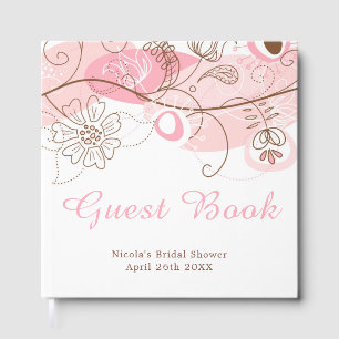 Pink Floral Twist Bridal Shower Guest Book