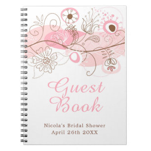 Pink Floral Twist Bridal Shower Notebook