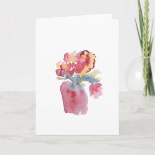 Pink Floral Vase Card